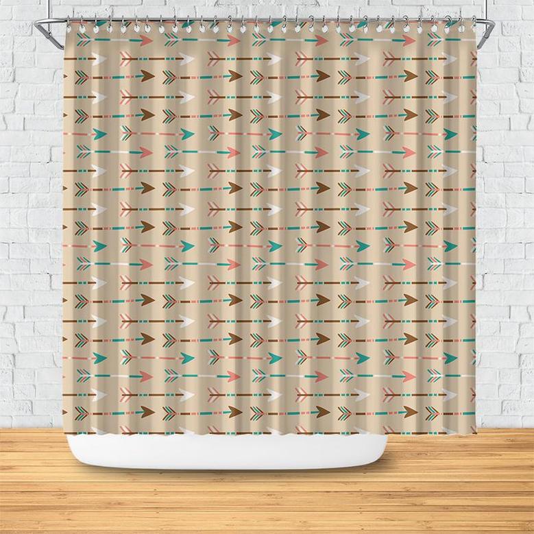 Multicolor Arrows Pattern Ethnic Boho Tribal Home Living Decor Shower Curtain