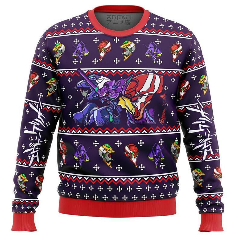 Neon Genesis Evangelion Evas Ugly Christmas Sweater, Ugly Christmas Sweater For Men Women