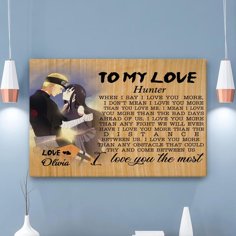 Custom To My Love I Love You The Most Canvas | Custom Name | Gifts For Couple | Personalized Anniversary Canvas