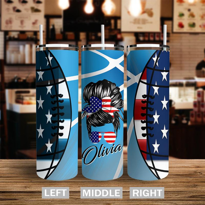 Custom Baseball Mom Us Flag Tumbler | Custom Name | Gifts Idea For Baseball Mom | Personalized Baseball Mom Skinny Tumbler