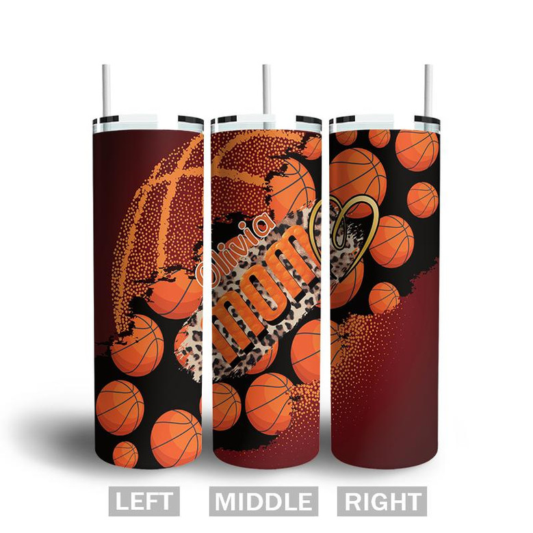 Custom Basketball Mom Skinny Tumbler | Custom Name | Gifts Idea For Basketball Mom | Personalized Basketball Mom Skinny Tumbler