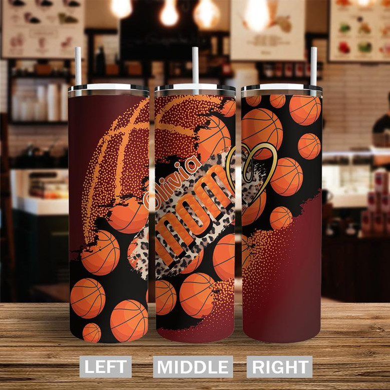 Custom Basketball Mom Skinny Tumbler | Custom Name | Gifts Idea For Basketball Mom | Personalized Basketball Mom Skinny Tumbler