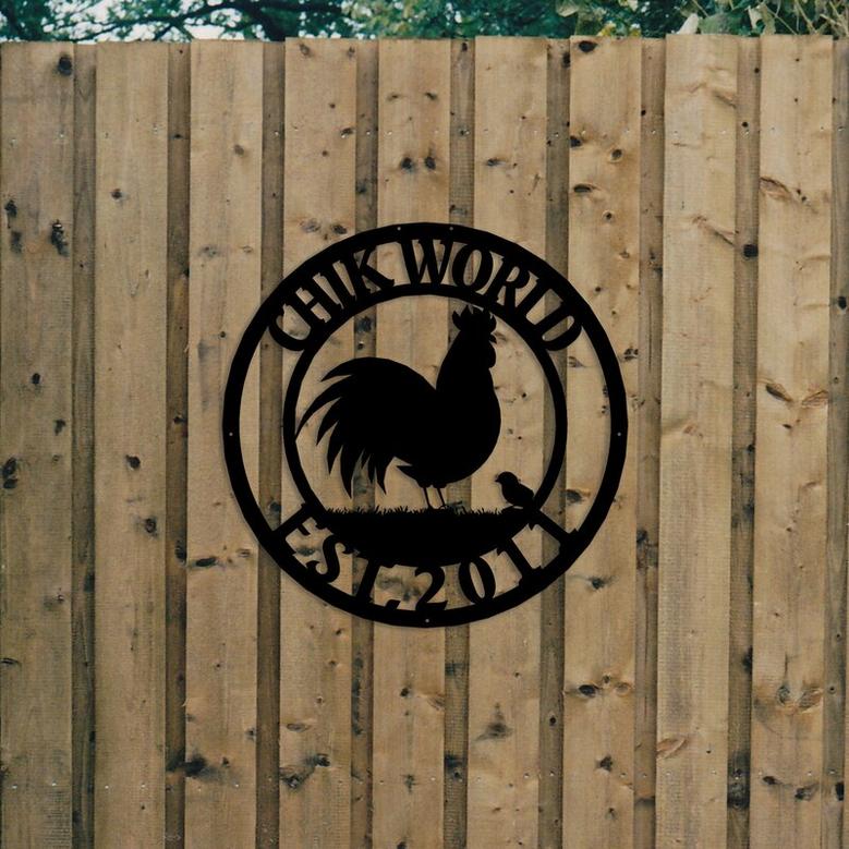 Personalized Chicken Coop Sign, Custom Farmhouse Metal Sign, Ranchhouse Metal Wall Sign