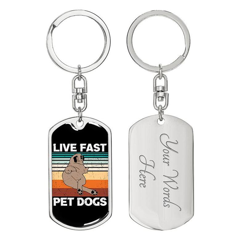 Custom Live Past Pet Dogs Keychain With Back Engraving | Birthday Gift For Dog Lovers | Personalized Dog Dog Tag Keychain