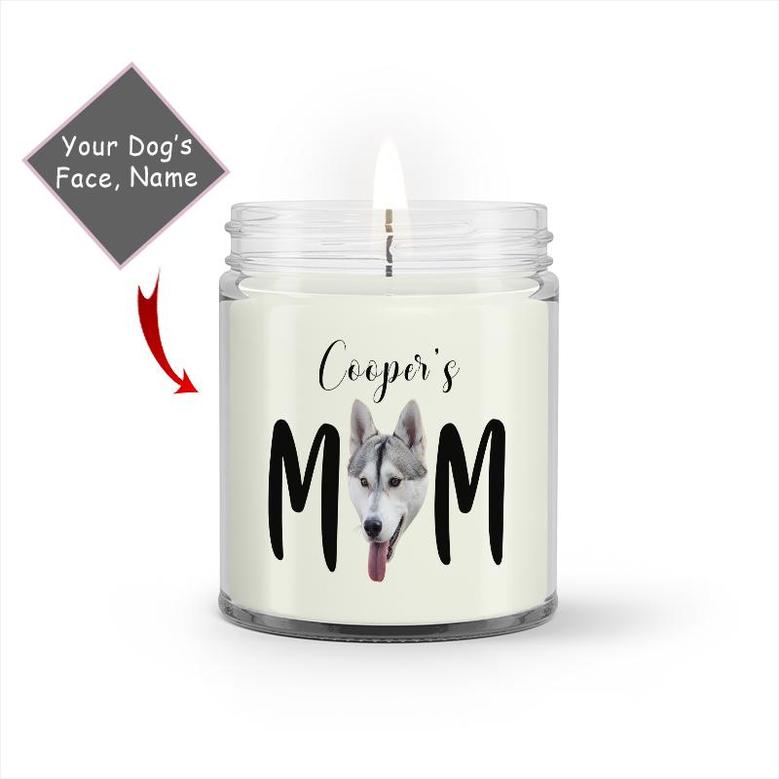 Custom Dog Mom Face Photo Candle | Custom Photo | Dog Mom Mothers Day Gifts | Personalized Dog Mom Candle