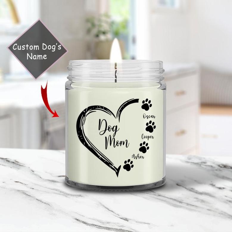Custom Dog Mom Heart Candle | Custom Name | Dog Mom Mothers Day Gifts | Personalized Dog Mom Candle