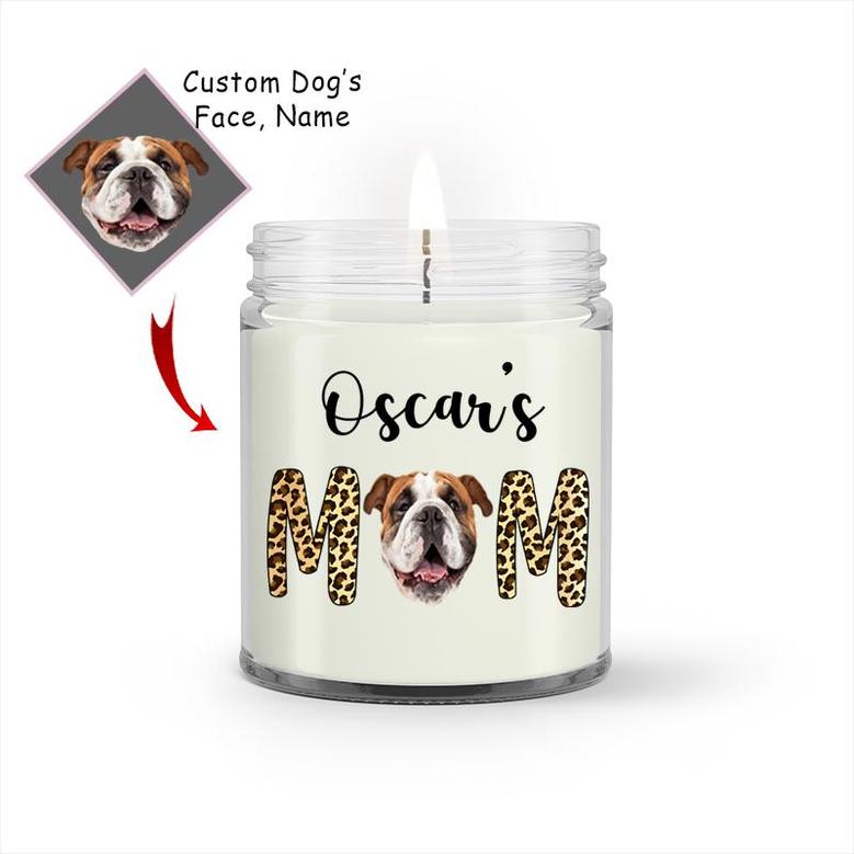Custom Dog Mom Leopard Photo Candle | Custom Photo | Dog Mom Gifts | Personalized Dog Mom Candle