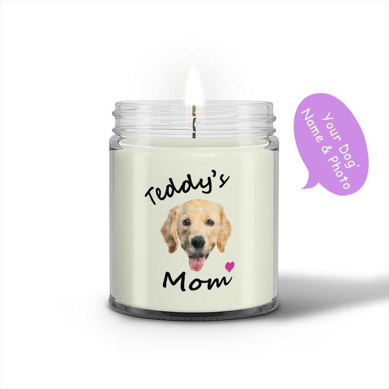 Custom Dog Mom Photo Candle | Custom Photo | Funny Gifts For Mothers Day | Personalized Dog Mom Candle
