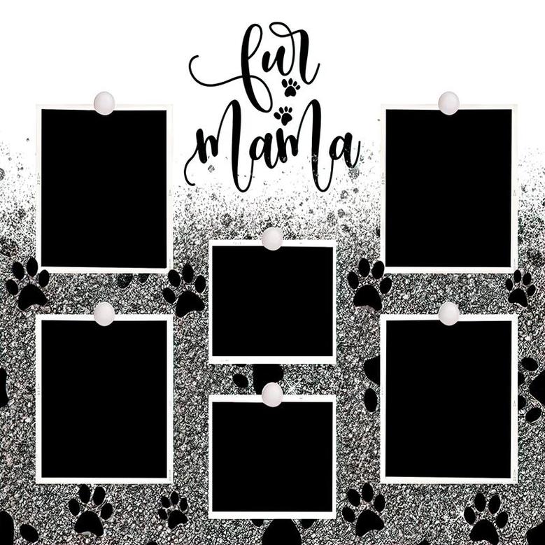 Custom Fur Mama Dog Black Paw Theme Photo Skinny Tumbler | Custom Photo | Dogs Mom Gifts | Personalized Dog Mom Skinny Tumbler