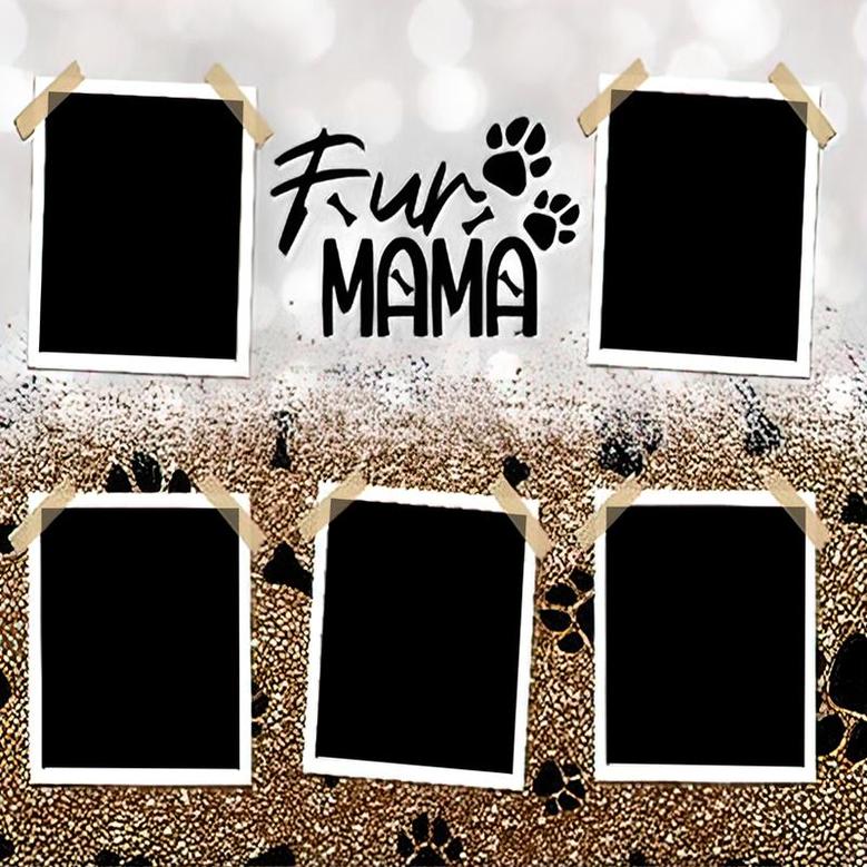 Custom Fur Mama Gold Glitter Photo Skinny Tumbler | Custom Photo | Fur Dog Mom Gifts | Personalized Dog Mom Skinny Tumbler