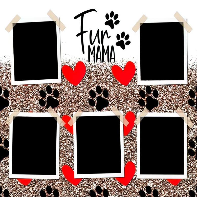 Custom Fur Mama Red Heart Polaroid Photo Skinny Tumbler | Custom Photo | Dog Mom Gifts | Personalized Dog Mom Skinny Tumbler