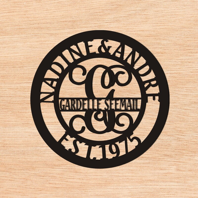 Personalized Family Sign, Metal Wall Art, Monogram Sign , Metal Family Monogram Decor