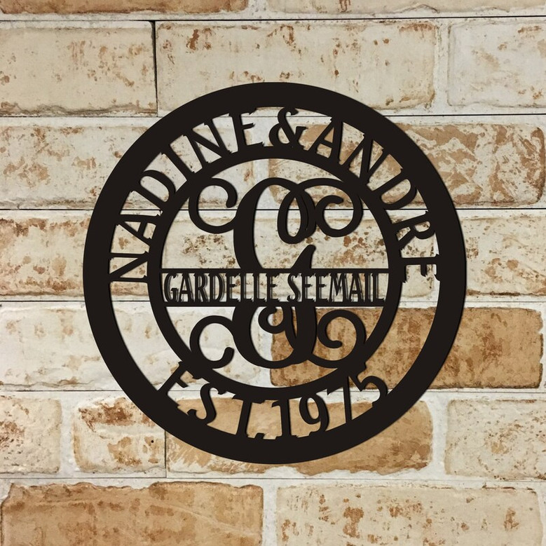 Personalized Family Sign, Metal Wall Art, Monogram Sign , Metal Family Monogram Decor