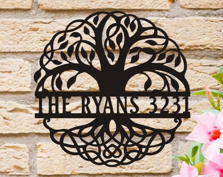 Personalized Family Tree Sign, Metal Wall Art, Tree of Life Decoration, Metal Family Tree Decor