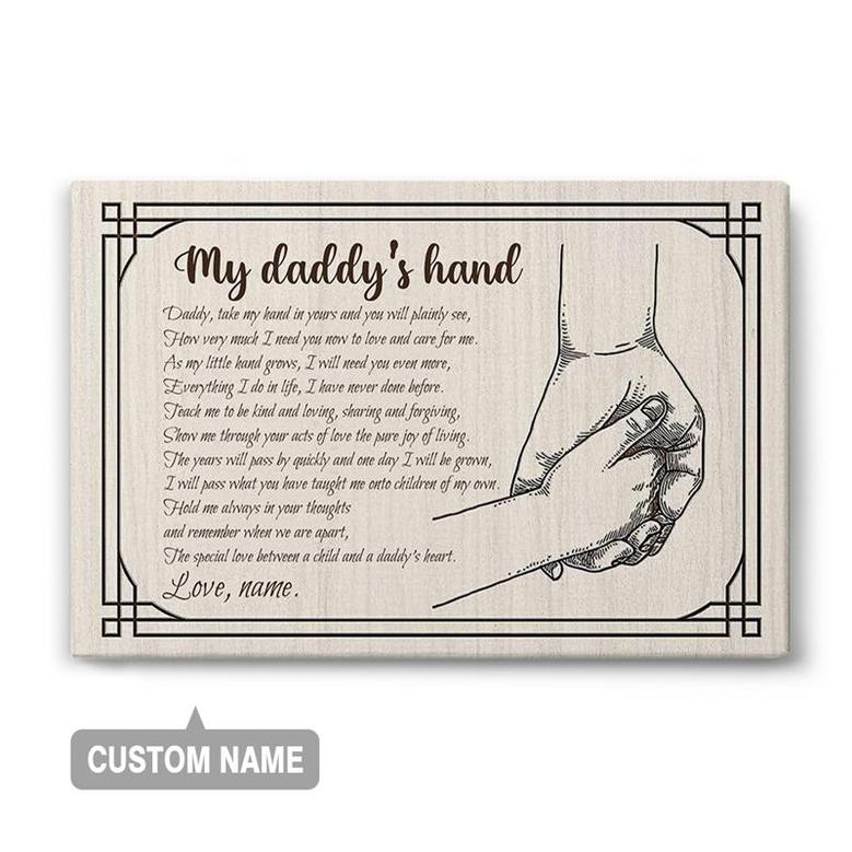 Custom My Daddy Hand Canvas | Custom Name | Gifts For Dad | Personalized Fathers Day Canvas