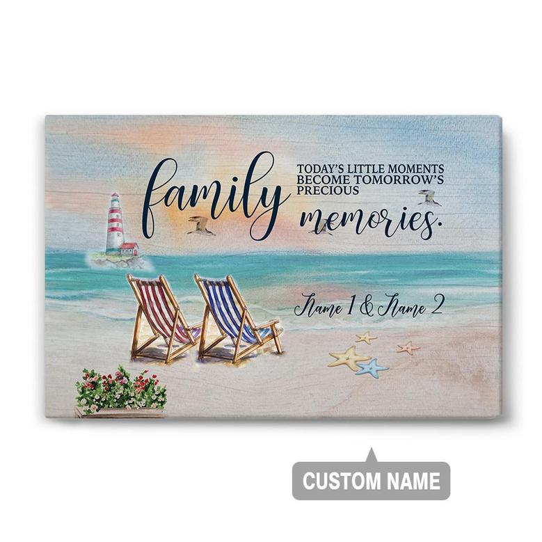 Custom Family Today Is Little Moments Become Tomorrow Is Precious Memories Canvas | Custom Name | Gifts For Family | Personalized Memorial Canvas
