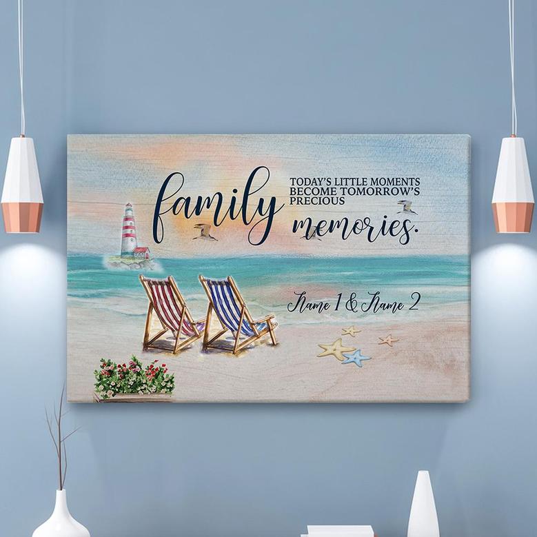 Custom Family Today Is Little Moments Become Tomorrow Is Precious Memories Canvas | Custom Name | Gifts For Family | Personalized Memorial Canvas