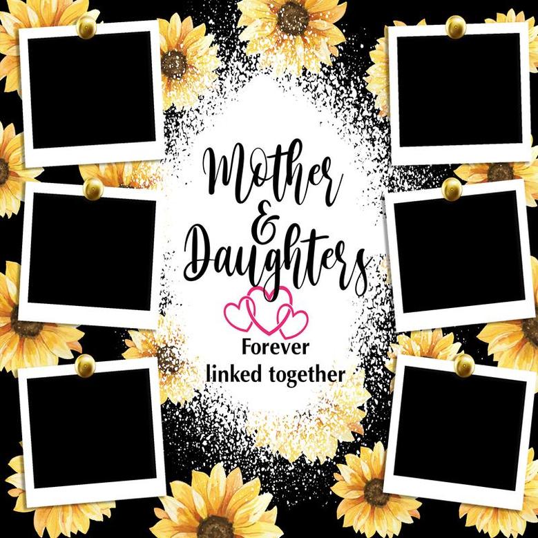 Custom Mother And Daughter Forever Linked Together Sunflower Skinny Tumbler | Custom Photo | Mom And Daughter Gifts | Personalized Mom And Daughter Skinny Tumbler