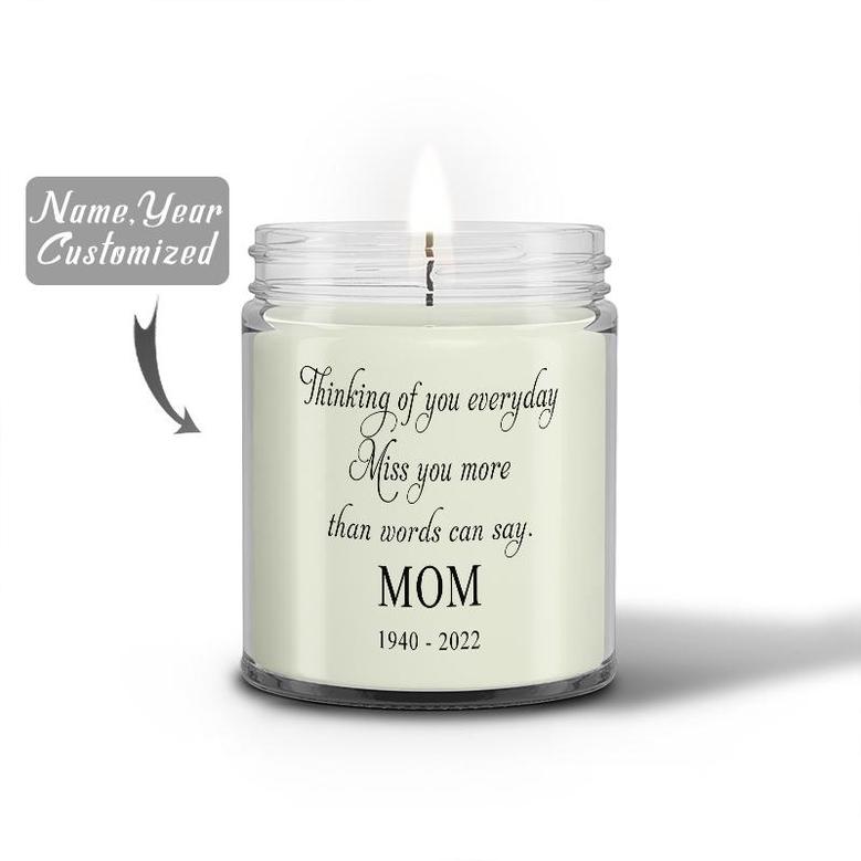 Custom Miss You More Than The Words Can Say Candle | Custom Photo | In Memory Of Mom Gifts | Personalized Mom Memorial Candle