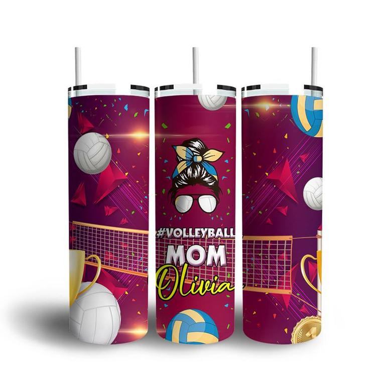 Custom Volleyball Mom Skinny Tumbler, Custom Name, Volleyball Sport, Mom Gifts, Personalized Mom Skinny Tumbler