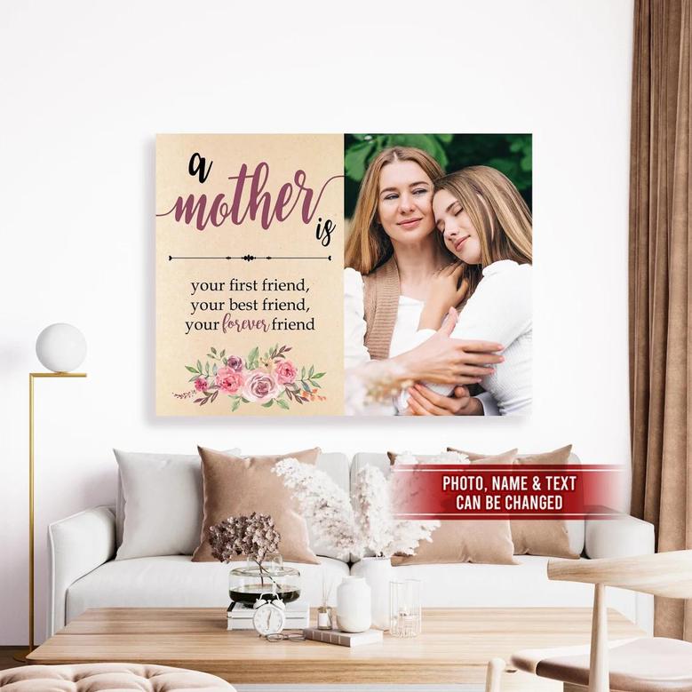Personalized Mom Canvas Print From Photo, Mother's Day Wall Art Decor Gifts, Special Gift From Daughter For Mom