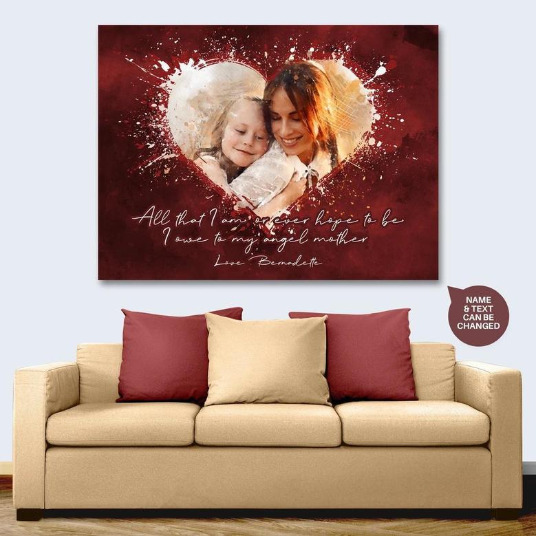 Heartwarming Custom Text Canvas Print from Photo, Love Mom Quote and Poem, Personalized Wall Art, Special Mother's Day Gifts, Gift For Her
