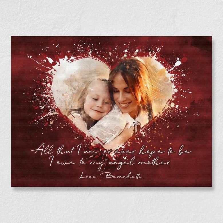 Heartwarming Custom Text Canvas Print from Photo, Love Mom Quote and Poem, Personalized Wall Art, Special Mother's Day Gifts, Gift For Her