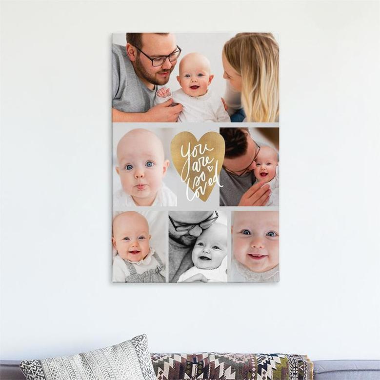 Custom Heart Is Full To Bursting Canvas, Custom Photo, Home Living, Anniversary Gift Idea, Personalized Photo Canvas