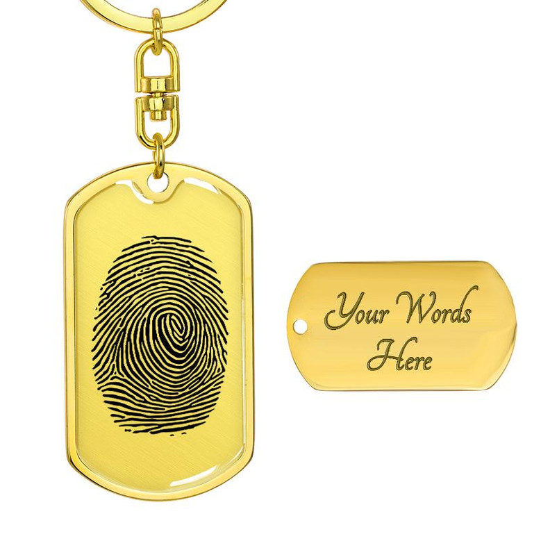 Custom Finger Print Dog Photo With Back Engraving Keychain, Birthday Gifts, Personalized Photo Dog Tag Keychain