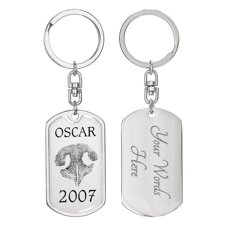 Custom Nose Print Keychain With Back Engraving | Unique Birthday Gifts For Pet Lovers | Personalized Photo Dog Tag Keychain