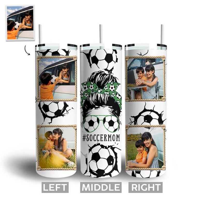 Custom Sunglasses Soccer Mom Tumbler | Custom Photo | Gifts For Soccer Mom | Mothers Day | Personalized Soccer Mom Skinny Tumbler