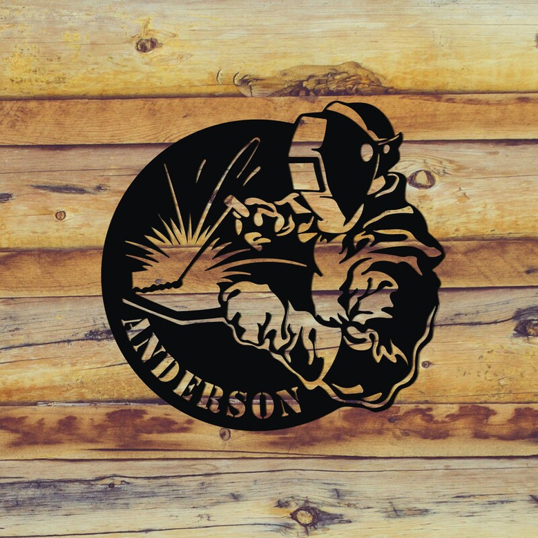 Personalized Welder Metal Decor, Personalized workshop Gift, Custom Metal Gift, Personalized Gift