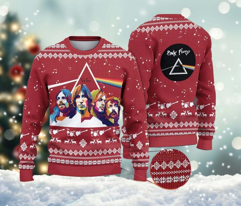 Pink Floyd Band Ugly Christmas Sweater, Pink Floyd Sweatshirt, Rock Music Band All Over Print Sweater