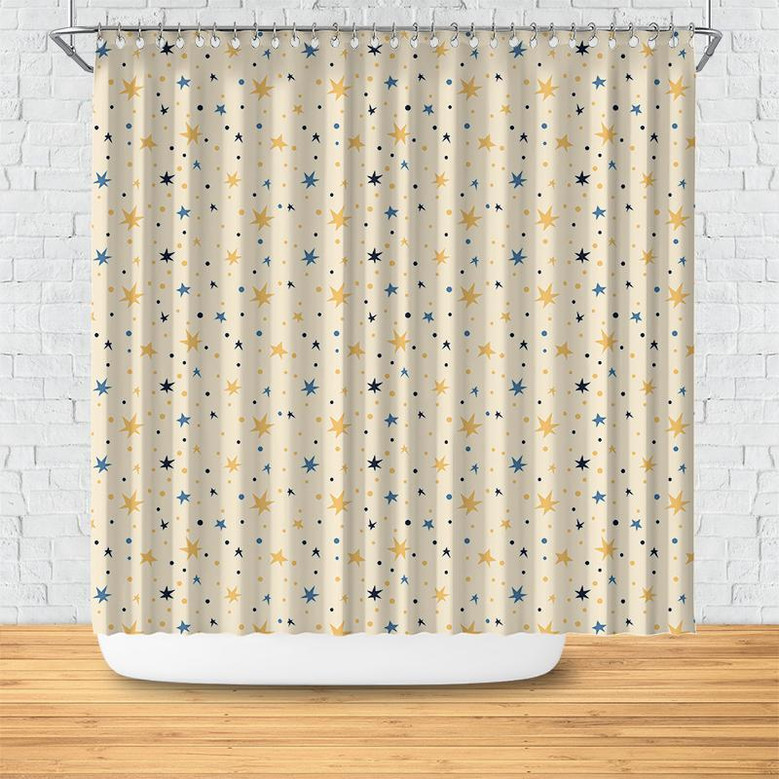 Pretty Small Stars Celestial Cute Pattern Boho Tribal Shower Curtain
