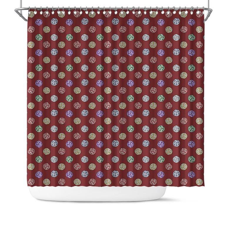 Red Crystal Boho Pattern Bath Living Boho Shower Curtain