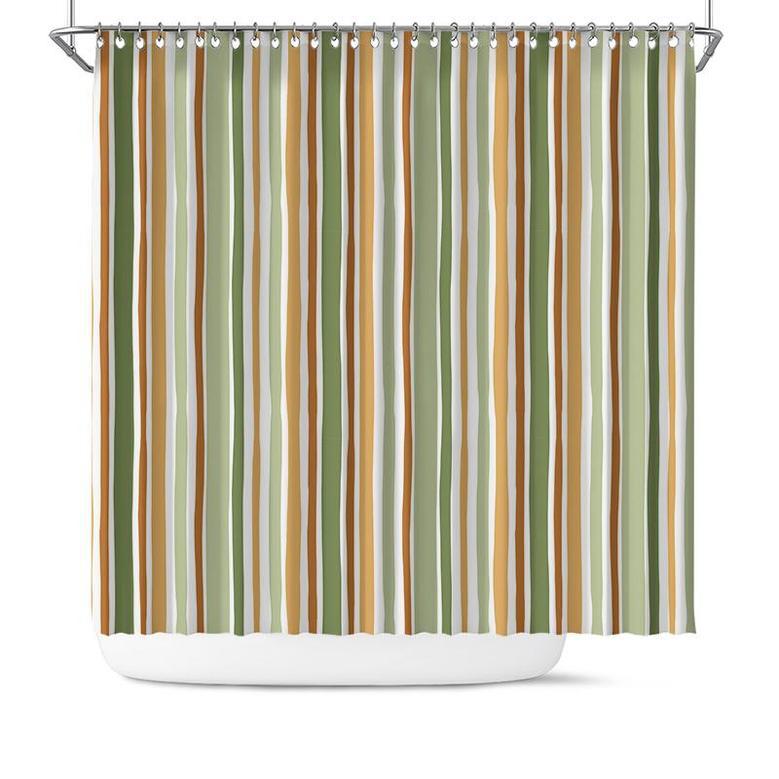 Retro Boho Abstract Color Pieces And Line Shower Curtain