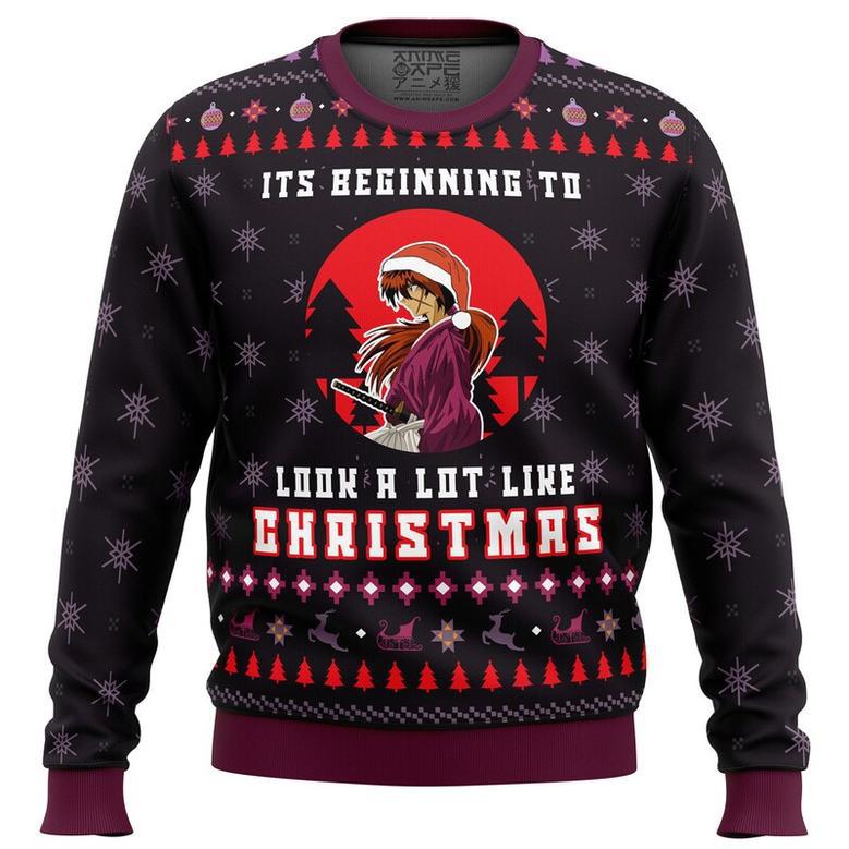 Samurai X Its Beginning To Look a Lot Like Christmas Ugly Christmas Sweater, Ugly Christmas Sweater For Men Women