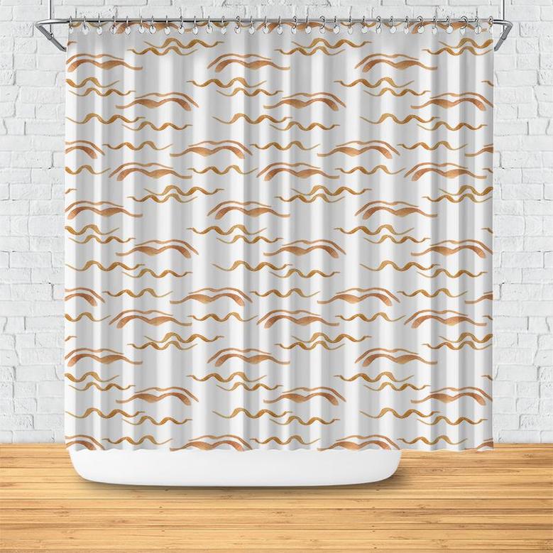 Simple Wave Watercolor Boho Pattern Best Gift Decor Shower Curtain
