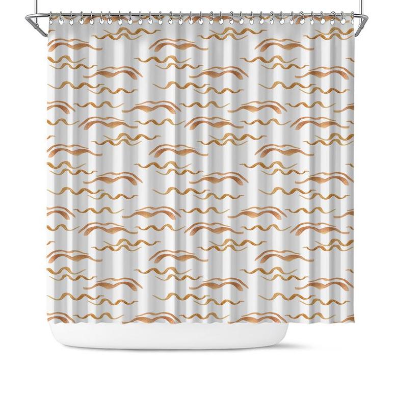 Simple Wave Watercolor Boho Pattern Best Gift Decor Shower Curtain