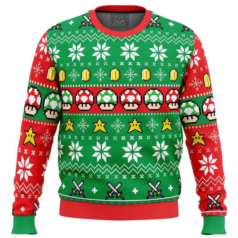 Super Mario Ugly Christmas Sweater, Ugly Christmas Sweater For Men Women, ShopKetharses Shop