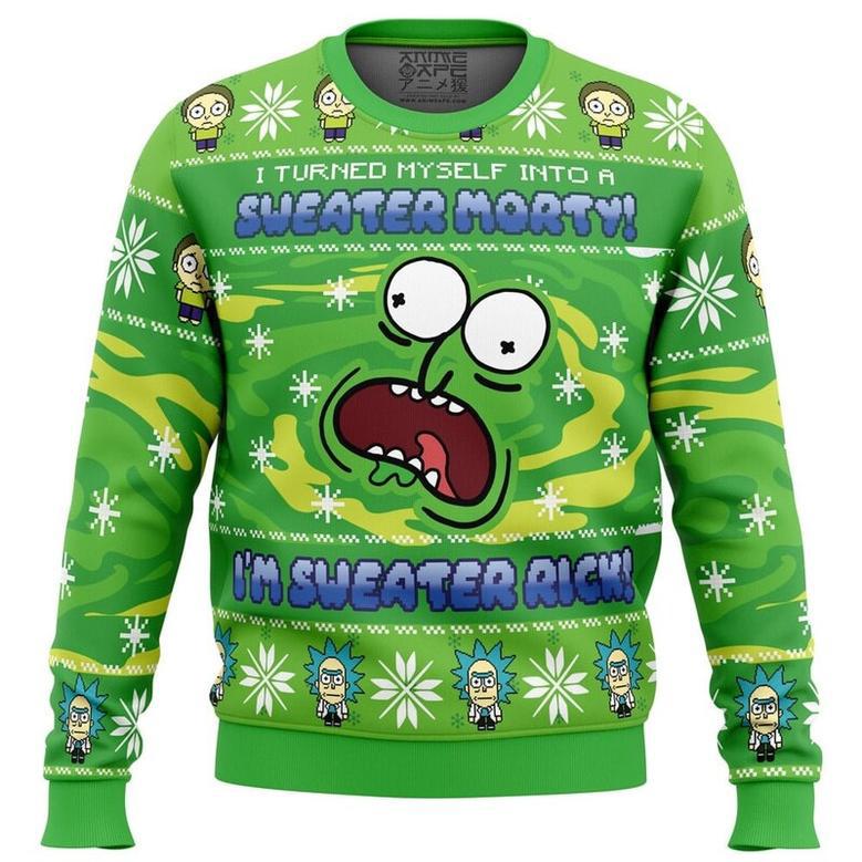 Sweater Rick Rick and Morty Ugly Christmas Sweater, Ugly Christmas Sweater For Men Women