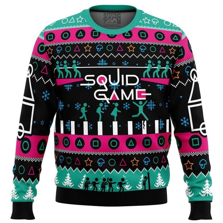 The Game is On Squid Game Christmas Sweater, Ugly Christmas Sweater For Men Women, ShopKetharses Shop