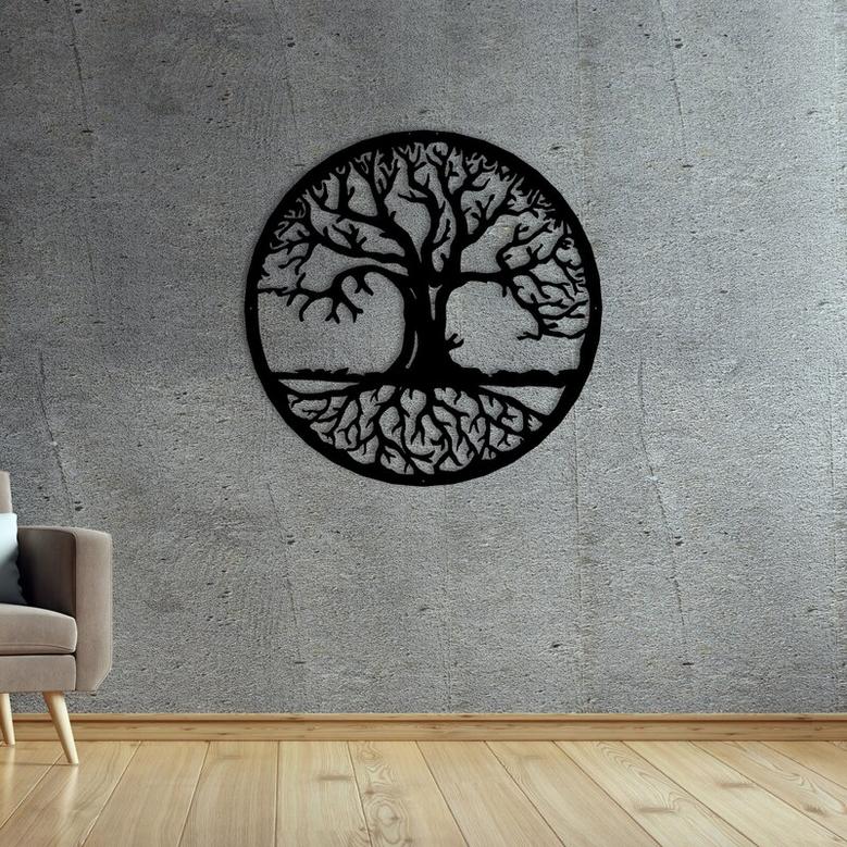 Tree Of Life Metal Wall Art, Livingroom Wall Decor, Unique Biryhday Gift, Yoga Room Metal Wall Art