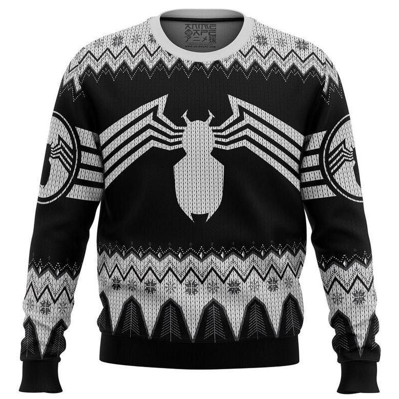 Venom Marvel Venom Symbol Ugly Christmas Sweater, Ugly Christmas Sweater For Men Women