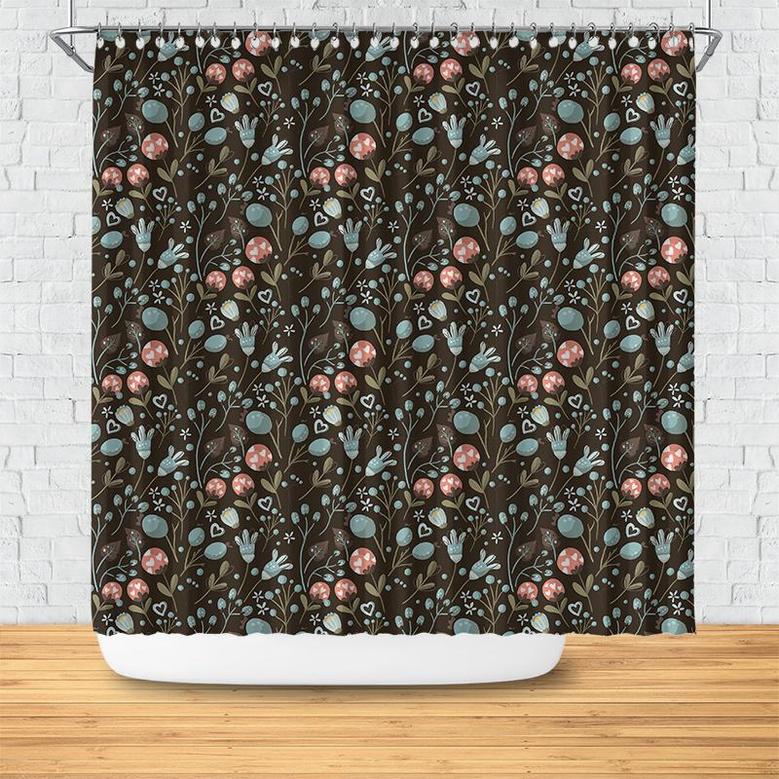Vintge Flowers Boho Style Birds And Flowers Shower Curtain