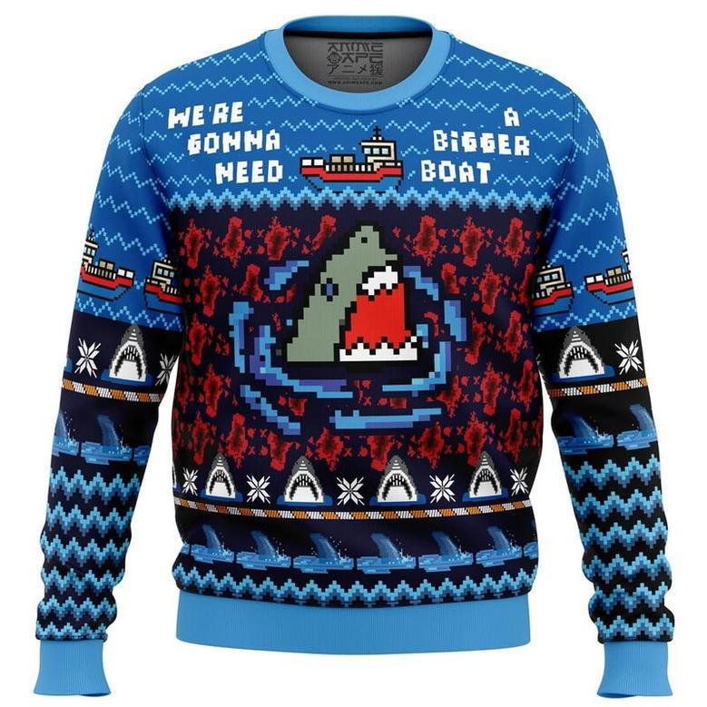 We’re Gonna Need A Bigger Boat Jaws Ugly Christmas Sweater, Ugly Christmas Sweater For Men Women