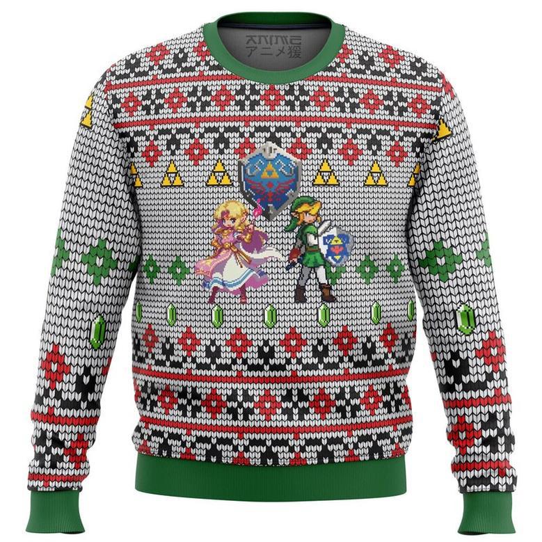 Zelda and Link Ugly Christmas Sweater, Ugly Christmas Sweater For Men Women, ShopKetharses Shop