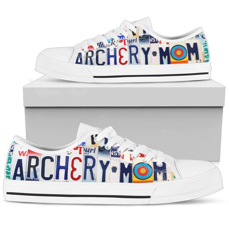 Archery Mom Licence Plate Low Top Canvas Shoes