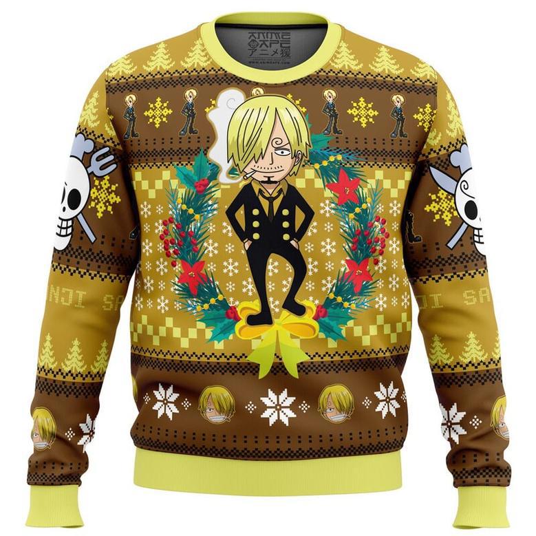 Christmas Sanji One Piece Ugly Christmas Sweater, Ugly Christmas Sweater For Men Women