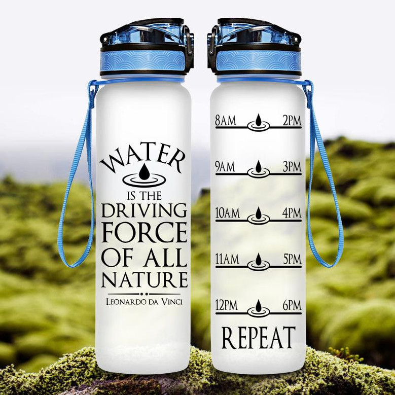DaVinci Quote Water Is The Driving Force Of All Nature Hydro Tracking Bottle
